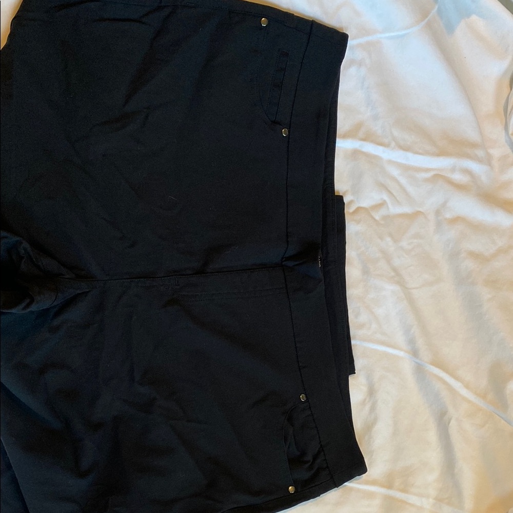 Mario Serrani Black Pull On Crop Pants - Picture 3 of 4